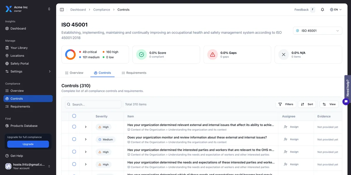 Regulatory Compliance Dashboard