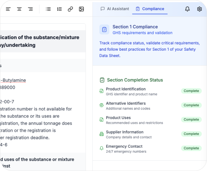 SDS Compliance Validation Interface