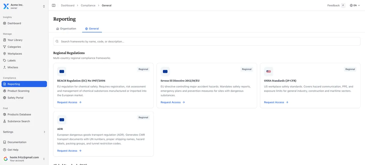 Regulatory Compliance Dashboard