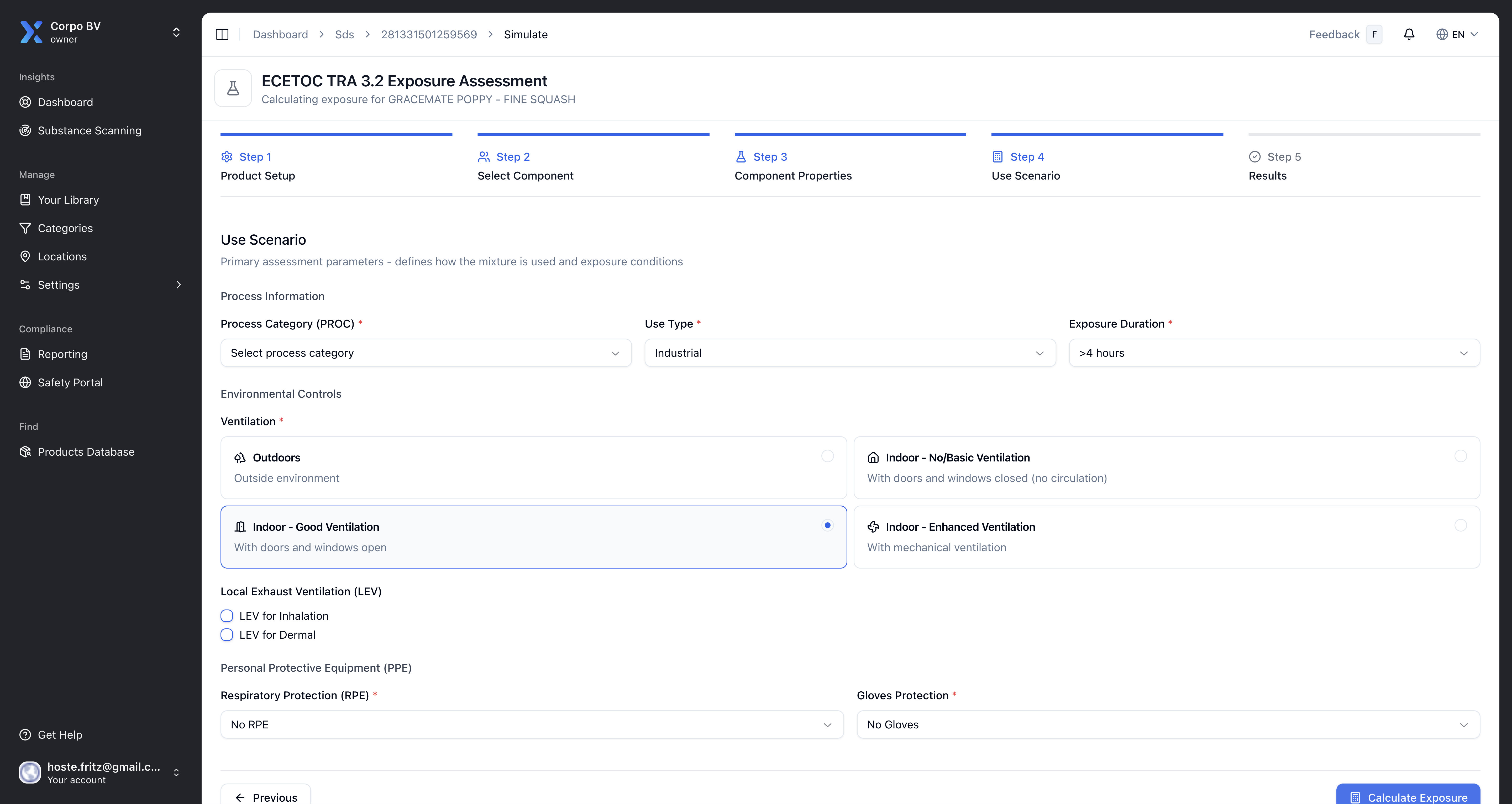 ECETOC TRA Exposure Assessment