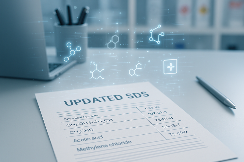 Updated Safety Data Sheet and chemical documentation