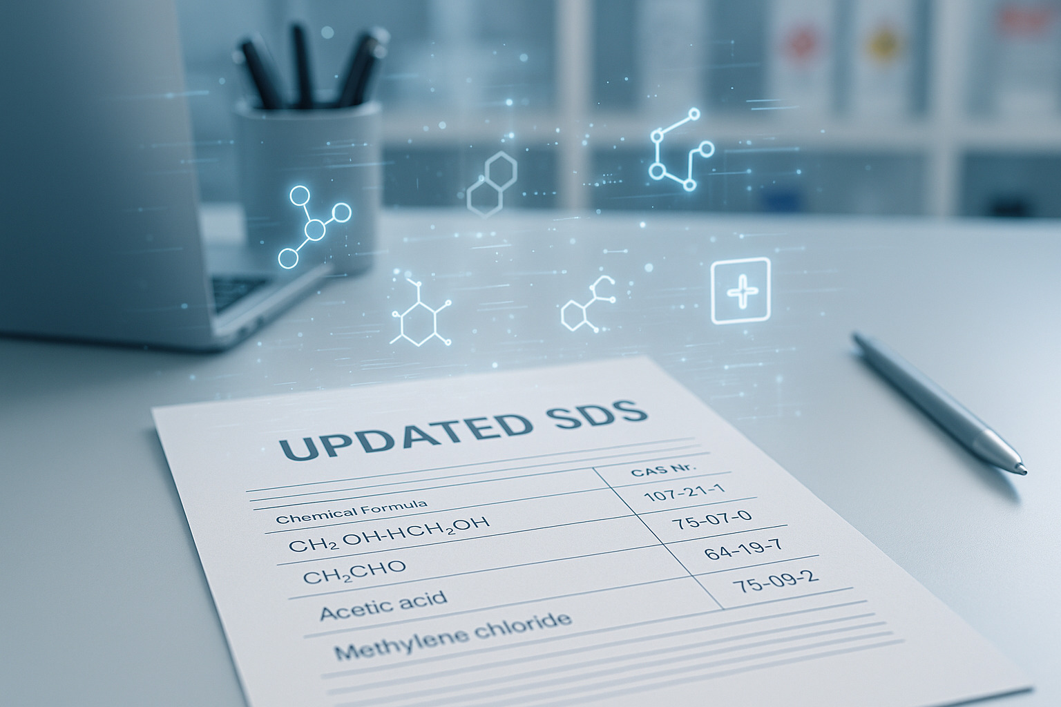 Updated Safety Data Sheet and chemical documentation